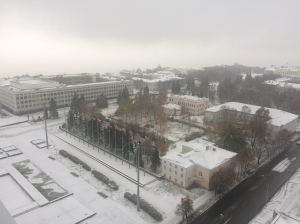 I went to sleep in fall and woke up in winter in Ulyanovsk. 