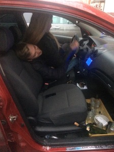 Stas tried to take over the role of driver from Yulia. 
